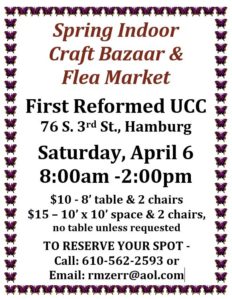 Spring Indoor Craft Bazaar & Flea Market @ First Reformed United Church of Christ | Hamburg | Pennsylvania | United States